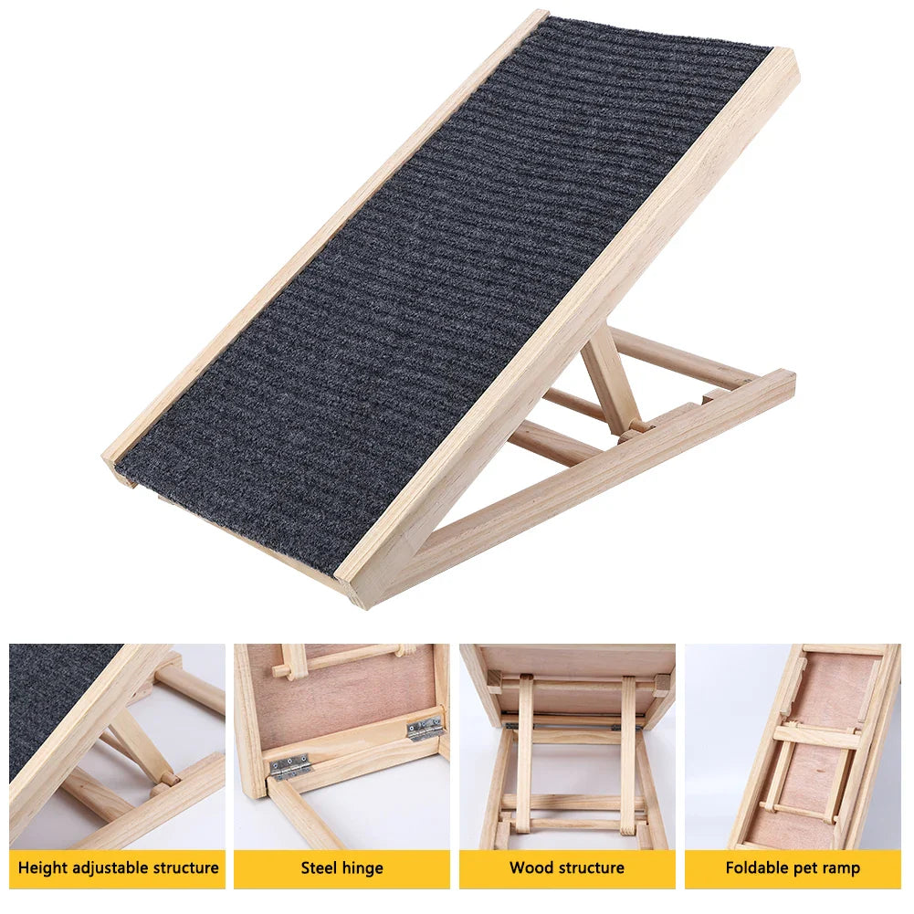 Small Dog Ramp for Couch Bed Car Folding Portable Pet Ramp for Cats Adjustable Height